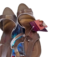 Дамски сиви сандали с  фейшън панделка 40 № Последни бройки