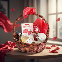 Подаръчна Кошница Червено Кадифе