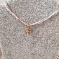 Колие с 3Д висулка снежинка