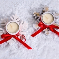 Комплект коледни свещници снежинка – Ръчно изработена зимна декорация | Идеален подарък за Коледа