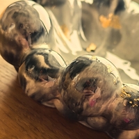 Бъбъл поставка  с гланцов финиш – ръчна изработка, мраморен дизайн