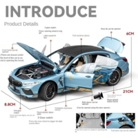 Метална кола с отварящи се врати капаци светлини и звуци BMW M8 MANHART 1:24