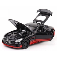 Метална кола с отварящи се врати, капаци, светлини и звуци Mercedes-Benz GT63 AMG 1:24