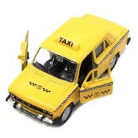 Метална кола с отварящи се врати капаци светлини и звуци Лада / Lada 2106 такси - 1:32