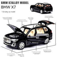 Метална кола с отварящи се врати капаци светлини и звуци BMW X7 1:24