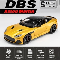 Метална кола с отварящи се врати и капаци светлини и звуци Aston Martin DBS Superleggera 1:24