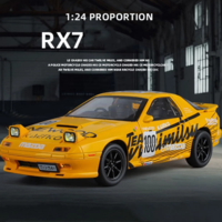 Метална кола с отварящи се врати, капаци, светлини и звуци Mazda RX7 1:24