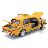 Метална кола с отварящи се врати капаци светлини и звуци Лада / Lada 2106 такси - 1:32
