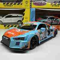 Метална кола с отварящи се врати и капаци светлини и звуци MSZ AUDI R8 LMS 1:24