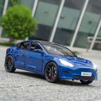 Метална кола с отварящи се врати светлини и звуци Tesla Model 3 - 1:24