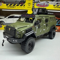 Метален военен джип с отварящи се врати капаци светлини и звуци 1:24