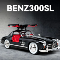 Метална кола с отварящи се врати светлини и звуци Mercedes 300 SL 1:24