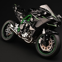Мотор Kawasaki Ninja H2R 1:6 с пушек