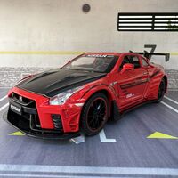 Метална кола с отварящи се врати, светлини и звуци Nissan GT-R Nismo 1:24
