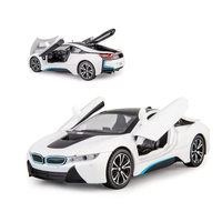 Метална кола с отварящи се врати и капаци светлини и звуци BMW i8 1:24