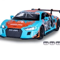 Метална кола с отварящи се врати и капаци светлини и звуци MSZ AUDI R8 LMS 1:24