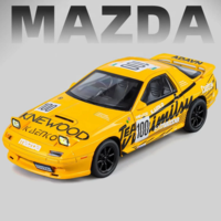 Метална кола с отварящи се врати, капаци, светлини и звуци Mazda RX7 1:24