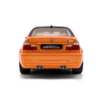 Метална кола BMW E46 M3 COUPE WORKS 2000 ORANGE SOLIDO 1:18
