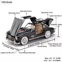 Метална кола с отварящи се врати светлини и звуци Mercedes 300 SL 1:24