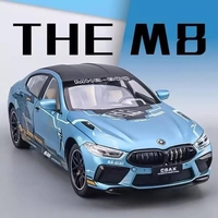 Метална кола с отварящи се врати капаци светлини и звуци BMW M8 MANHART 1:24
