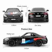 Метална кола с отварящи се врати и капаци светлини и звуци BMW Z4 M40i Motorsport 1:24