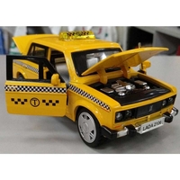 Метална кола с отварящи се врати капаци светлини и звуци Лада / Lada 2106 такси - 1:32