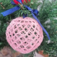 Коледна топка розова