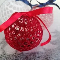 Коледна топка червена