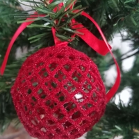 Коледна топка червена