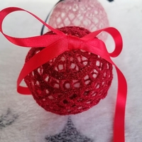 Коледна топка червена