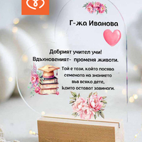 Плакет с пожелание за учител | Персонализиран подарък във форма на сърце