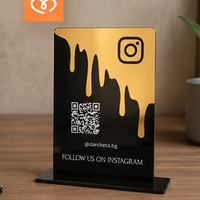 Персонализирана QR табела за Instagram, TikTok и Google Reviews от огледален плексиглас