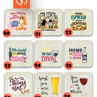 Подложки за чаши с надпис – дървени подложки за бира и вино | Забавен подарък комплект