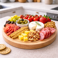 Дъска за мезета с надпис – кръгла дъска от бук |  подарък за мъж