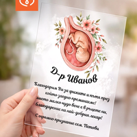 Подарък за акушер гинеколог – благодарствен плакет с име