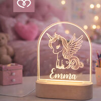 Лед Лампа, Детска настолна  нощна лампа  Еднорог и име