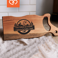 Орехова дъска за ловец с гравиран надпис – Подарък за ловджия и рибар | Дървена дъска с надпис