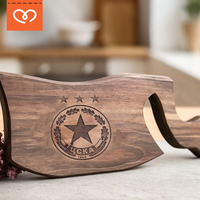 ЦСКА дъска за мезета,  Орехова дъска за подарък, Дървена дъска с лого подарък за футболен фен