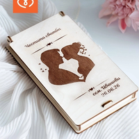 Плик за пари за сватба – подарък за младоженци с имена и дата