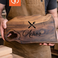 Лого върху дървена орехова дъска – Персонализирано плато  за подарък или бизнес