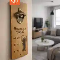 Отварачка за бира за стена с надпис „Искаш ли бира?“ – забавен подарък