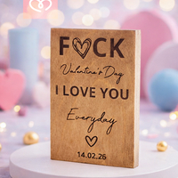 Романтична дървена табела за Свети Валентин подарък за влюбени