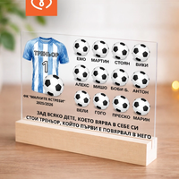 Персонализиран подарък за треньор с благодарствен надпис от отбор с имена