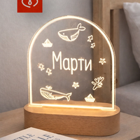 Детска нощна LED лампа с име – персонализирана настолна лампа за детска стая