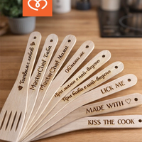 Дървени шпатули с надпис – подарък за готвач | Забавна дървена лъжица