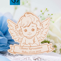 Подаръчета за Кръщене с магнит – Дървено Ангелче за Свето Кръщение