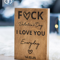 Романтична дървена табела за Свети Валентин подарък за влюбени