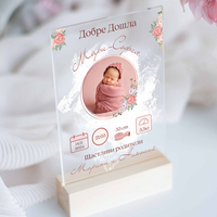 Бебешка визитка с име  |  Подарък за новородено с Име, дата, час, тегло, ръст