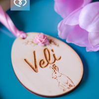 Персонализирана великденска украса с име за дете – подарък за клас и детска градина