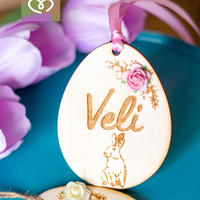 Персонализирана великденска украса с име за дете – подарък за клас и детска градина